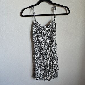 Mango Black and White Floral Dress